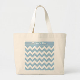 Anpassningsbar Large Tote Bag, Blue and White Chev Jumbo Tygkasse