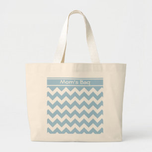Anpassningsbar Large Tote Bag, Blue and White Chev Jumbo Tygkasse