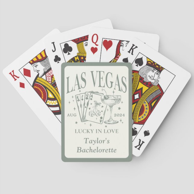Anpassningsbar Las Vegas Bachelorette Party Person Casinokort (Baksidan)