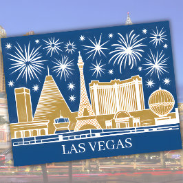 Anpassningsbar Las Vegas Strip Skyline Vintage Cit Vykort