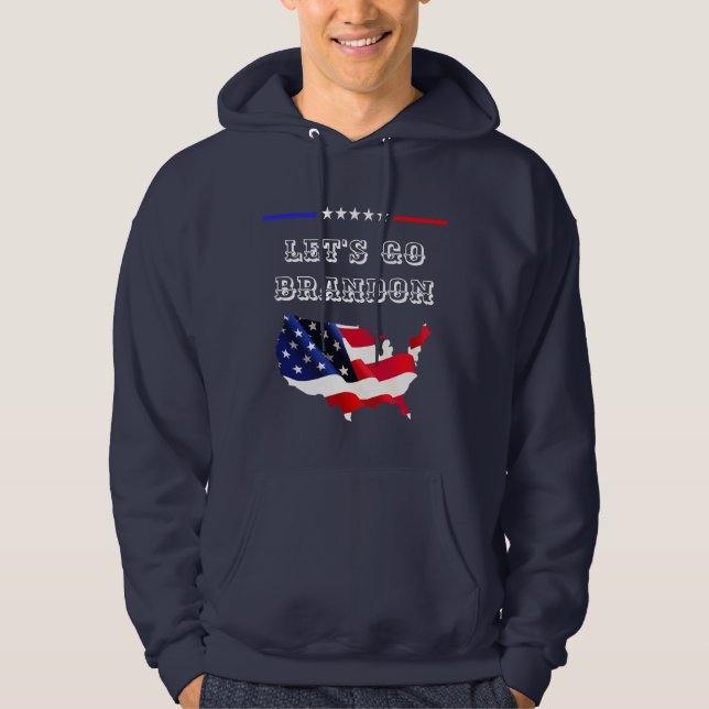 Anpassningsbar LÅT OSS GO BRANDON Funny Humor FJB- Hoodie (Framsida)