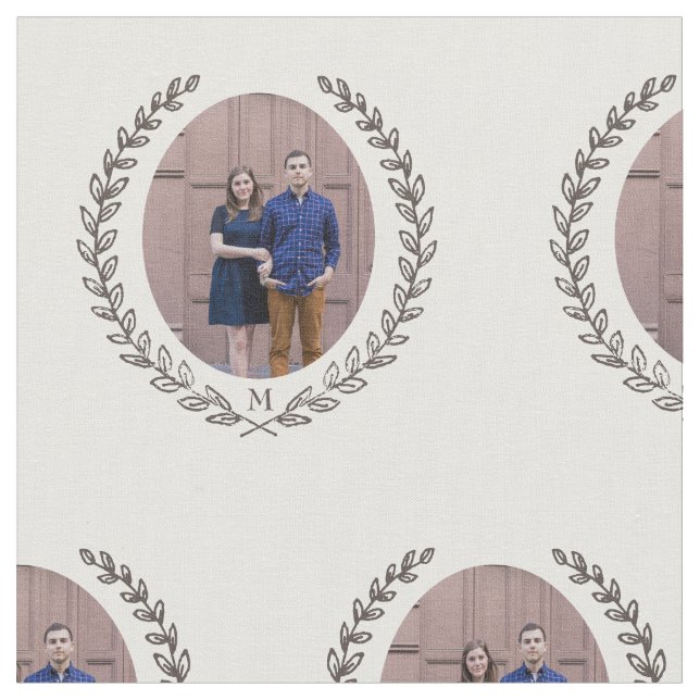 Anpassningsbar Laurel Monogram Tyg (Närbild)