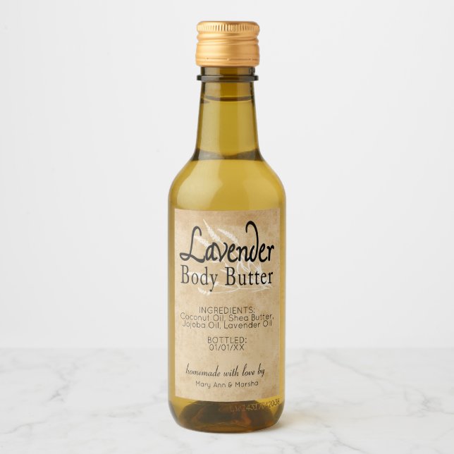 Anpassningsbar Lavender Body Butter Vin etikett (Framsida)