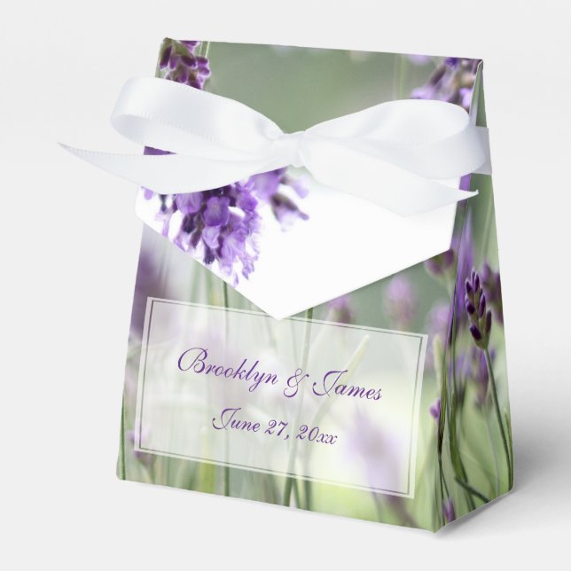 Anpassningsbar Lavender Bohemian Wedding Favor Box Presentaskar (Framsidan Sidan)