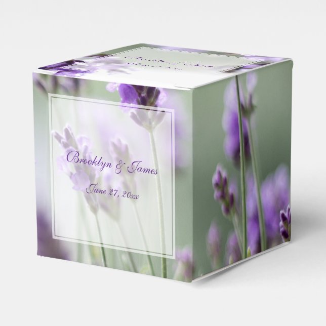Anpassningsbar Lavender Bohemian Wedding Favor Box Presentaskar (Framsidan Sidan)