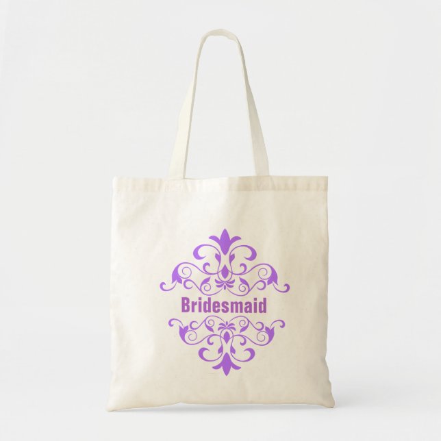 Anpassningsbar Lavender Bridesmaid Bröllop Tote Ba Tygkasse (Framsidan)