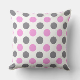 Anpassningsbar Lavender Grått Large Polka Dot Pill Kudde