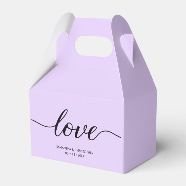 Anpassningsbar Lavender Lila Minimal Kärlek ScrIpt Presentaskar (Framsidan Sidan)
