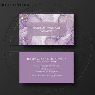 Anpassningsbar Lavender Lila White Glitter Profess Visitkort