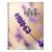 Anpassningsbar Lavender Monogram Namn Journal bärb
