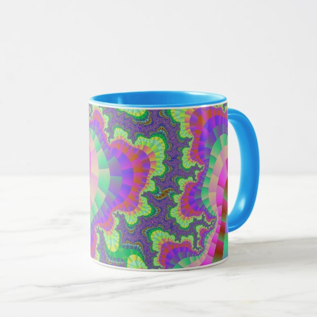 Anpassningsbar Lavender Rainbow Gear Coffee Mugg (Framsida höger)