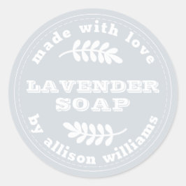Anpassningsbar Lavender Soap Pastel Blue Runt Klistermärke