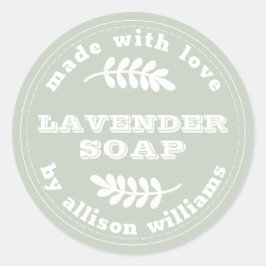 Anpassningsbar Lavender Soap Pastel Grönt Runt Klistermärke