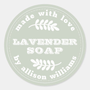 Anpassningsbar Lavender Soap Pastel Grönt Runt Klistermärke