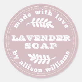 Anpassningsbar Lavender Soap Pastel Lila Runt Klistermärke