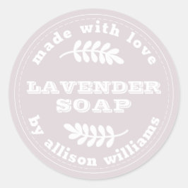Anpassningsbar Lavender Soap Pastel Lila Runt Klistermärke