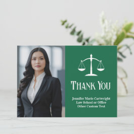 Anpassningsbar Law Office Grönt White Lawyer Photo Tack Kort