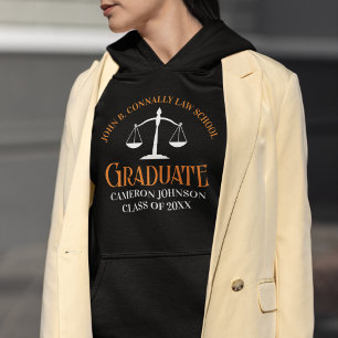 Anpassningsbar Law School Studenten Orange Black Hoodie