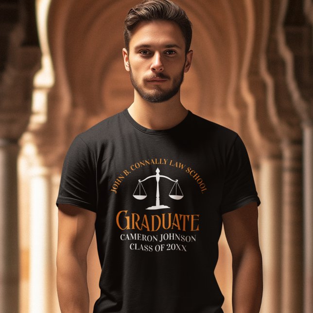 Anpassningsbar Law School Studenten Orange Black T Shirt (Skapare uppladdad)