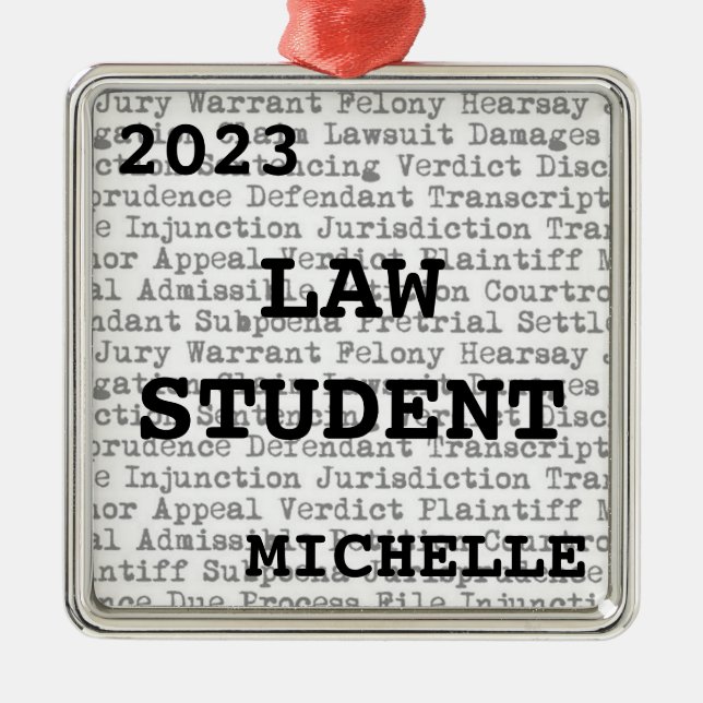 Anpassningsbar Law Student Legal Terminology jul Julgransprydnad Metall (Framsidan)