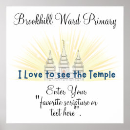 Anpassningsbar LDS Temple Poster för primärt ungdo