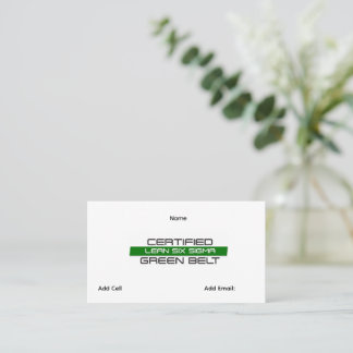 Anpassningsbar Lean Six Sigma Green Belt Visitkort