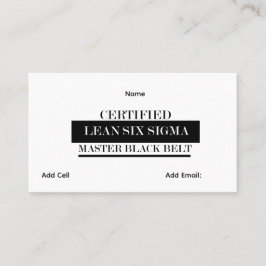 Anpassningsbar Lean Six Sigma Master Black Belt Visitkort