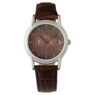 Anpassningsbar Leather 3-årsjubileum Bröllop Armbandsur