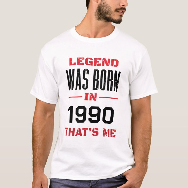 Anpassningsbar Legend föddes år Vit T Shirt (Framsida)