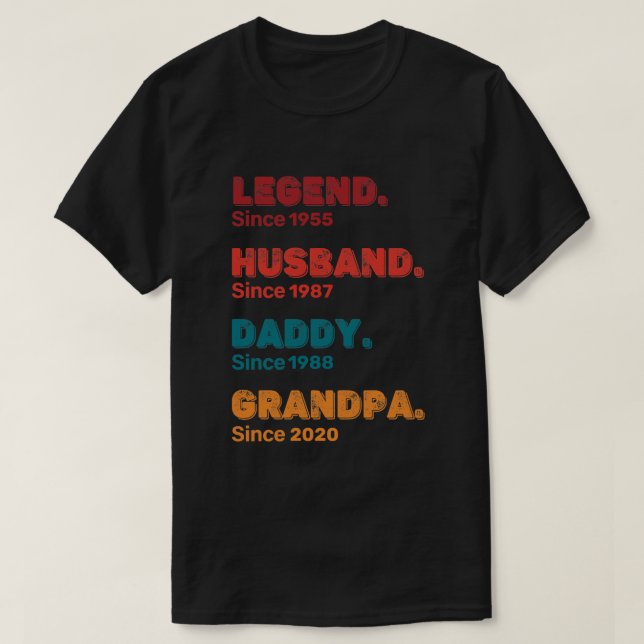 Anpassningsbar Legend Make pappa Grandpa Personlig T Shirt (Design framsida)