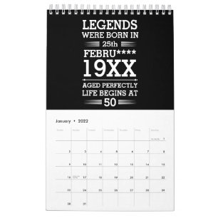 Anpassningsbar Legenden föddes i månatlig ålder Kalender