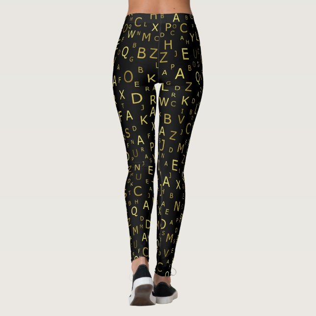 Anpassningsbar Leggings färgad brev från färgad gl (Baksida)
