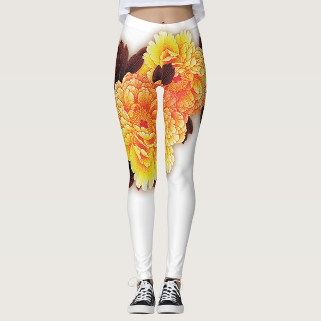 Anpassningsbar Leggings FLOWERS (Framsida)