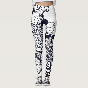 Anpassningsbar Leggings JAPANESE FISH LEGGINGS