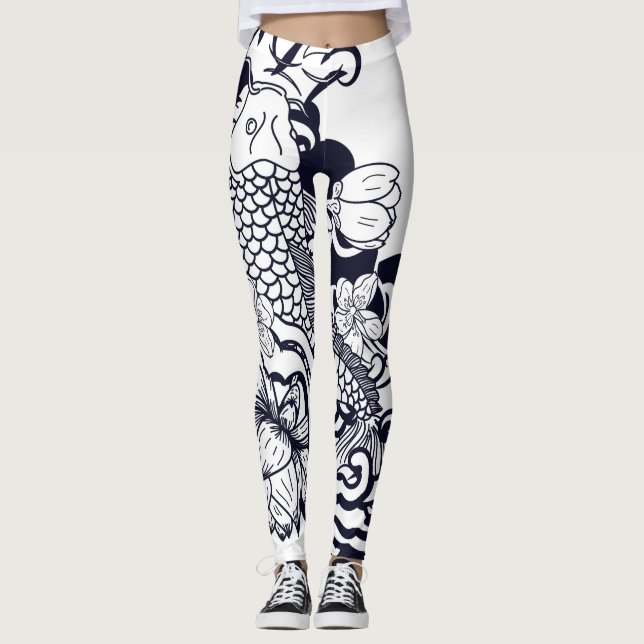 Anpassningsbar Leggings JAPANESE FISH LEGGINGS (Framsida)