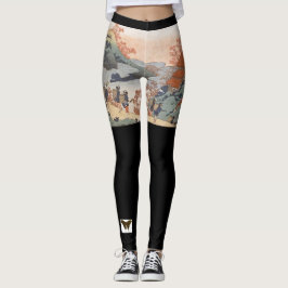 Anpassningsbar Leggings JAPANESE WOODBLOCK PRINT