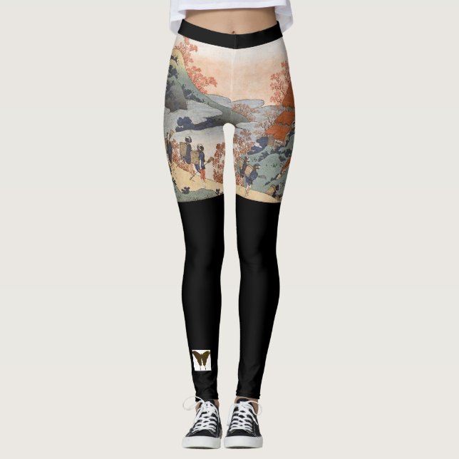 Anpassningsbar Leggings JAPANESE WOODBLOCK PRINT (Framsida)