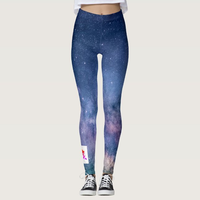 Anpassningsbar Leggings kinesiska drake och stjärn (Framsida)
