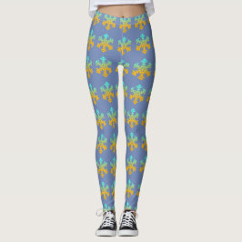 Anpassningsbar Leggings Snöflingor Blue