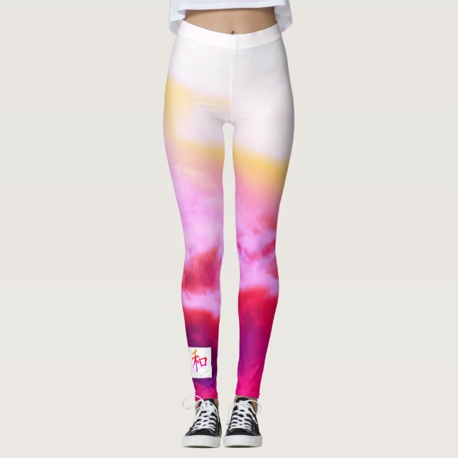 Anpassningsbar Leggings SUNSET OCH KANJI FOR FRED (Framsida)