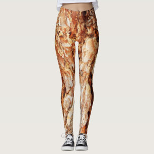 Anpassningsbar Leggings Träd Bark Design