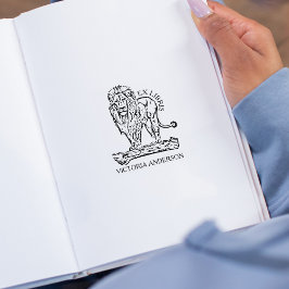 Anpassningsbar Lejon Ex Libris Bookplate Stämpel