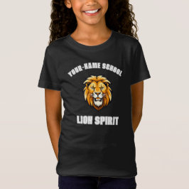 ANPASSNINGSBAR Lejon Mascot | Gult Guld - Skolskol T Shirt