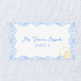Anpassningsbar Lemon Chic Medelhavet Bröllop Bord Placeringskort