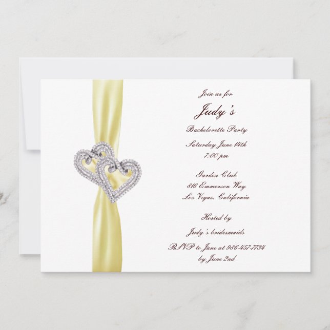 Anpassningsbar Lemon Hearts Bachelorette-partiets  Inbjudningar (Framsida)