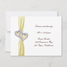 Anpassningsbar Lemon Hearts Mottagningskort Inbjudningar