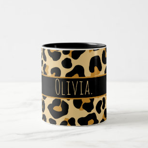 Anpassningsbar Leopard Classic Modern Print Cla Två-Tonad Mugg