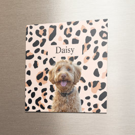 Anpassningsbar Leopard Hund Photo with Namn Magnet