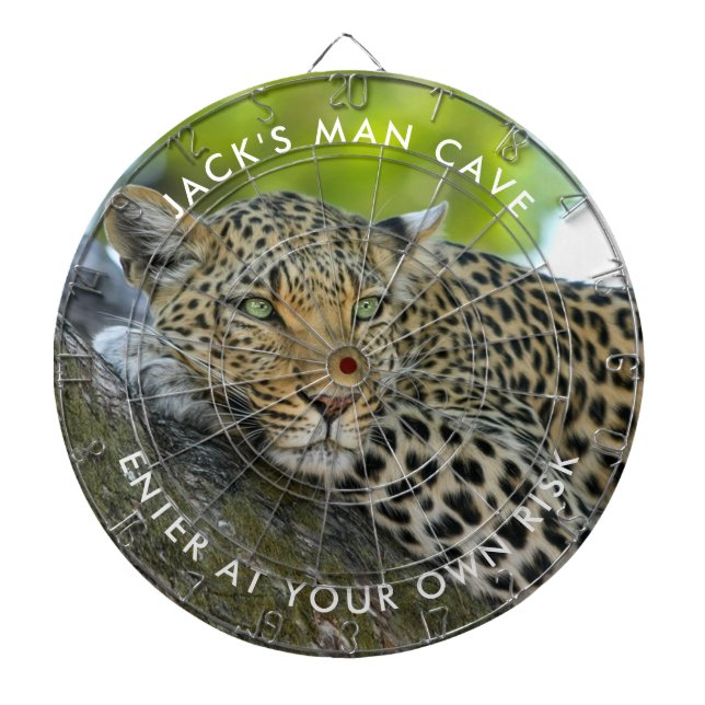 Anpassningsbar Leopard Photo Dart Board Darttavla (Framsidan)