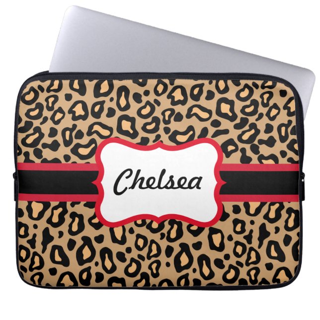 Anpassningsbar Leopard Print Laptop sleeve Gift (Framsidan)